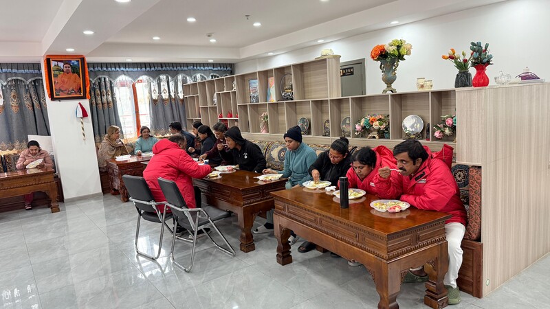 Client in Front of Lake Manasarovar